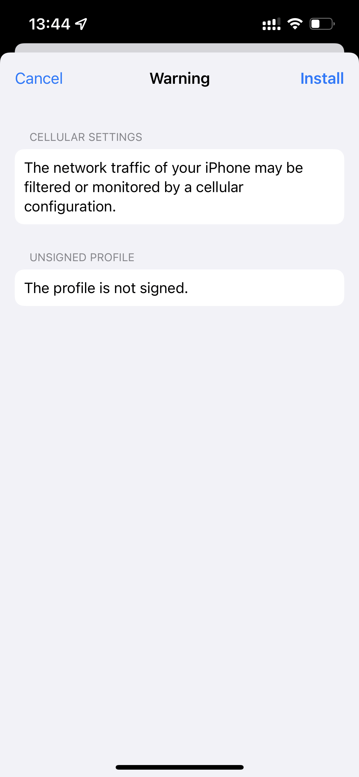 Install the profile